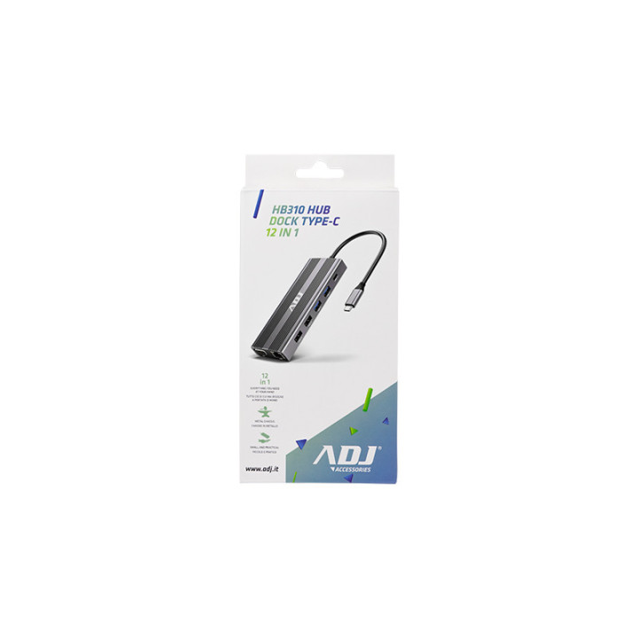 Hub HB310 Dock Type-C 12 in 1 ADJ